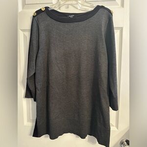 NWT Cable and Gauge Black and Gray Tunic Sweater Size 1X